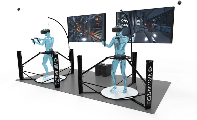 2 Player Vr Entertainment Setup - Virtual Reality Game Setup Clipart (800x506), Png Download