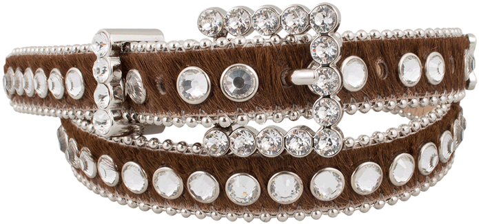 Simon Brown Narrow Crystal Belt - Bracelet Clipart (1000x349), Png Download