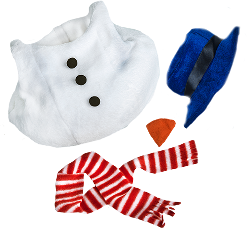 Snowman With Hat, Scarf And Nose - Bib Clipart (520x600), Png Download