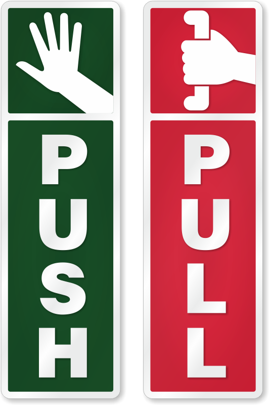 Diamondplate™ Anodized Door Signs - Push Pull Door Signs Clipart (532x800), Png Download