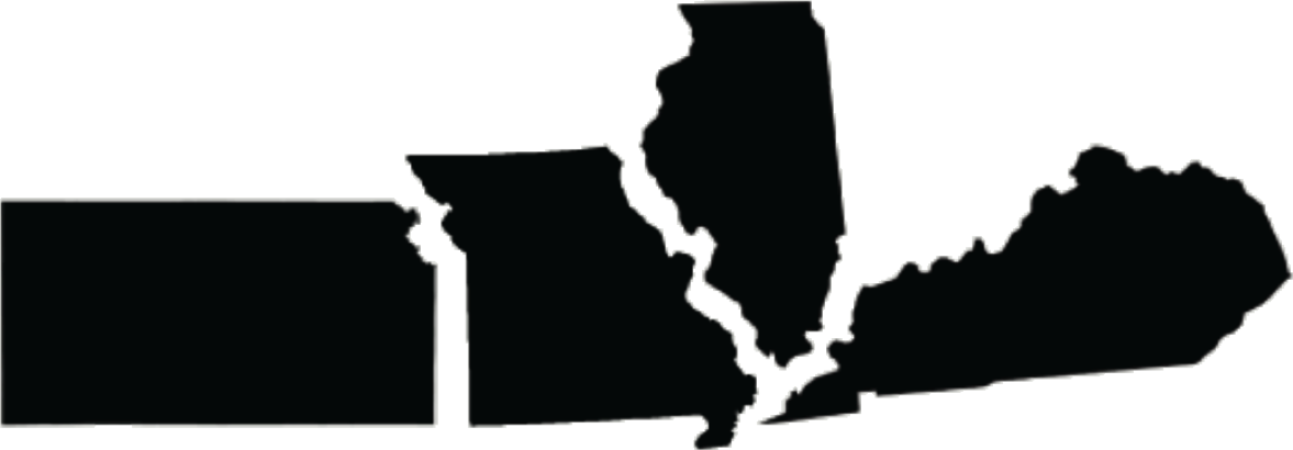 Service Areas Arv - Missouri And Illinois Silhouette Clipart (1177x410), Png Download