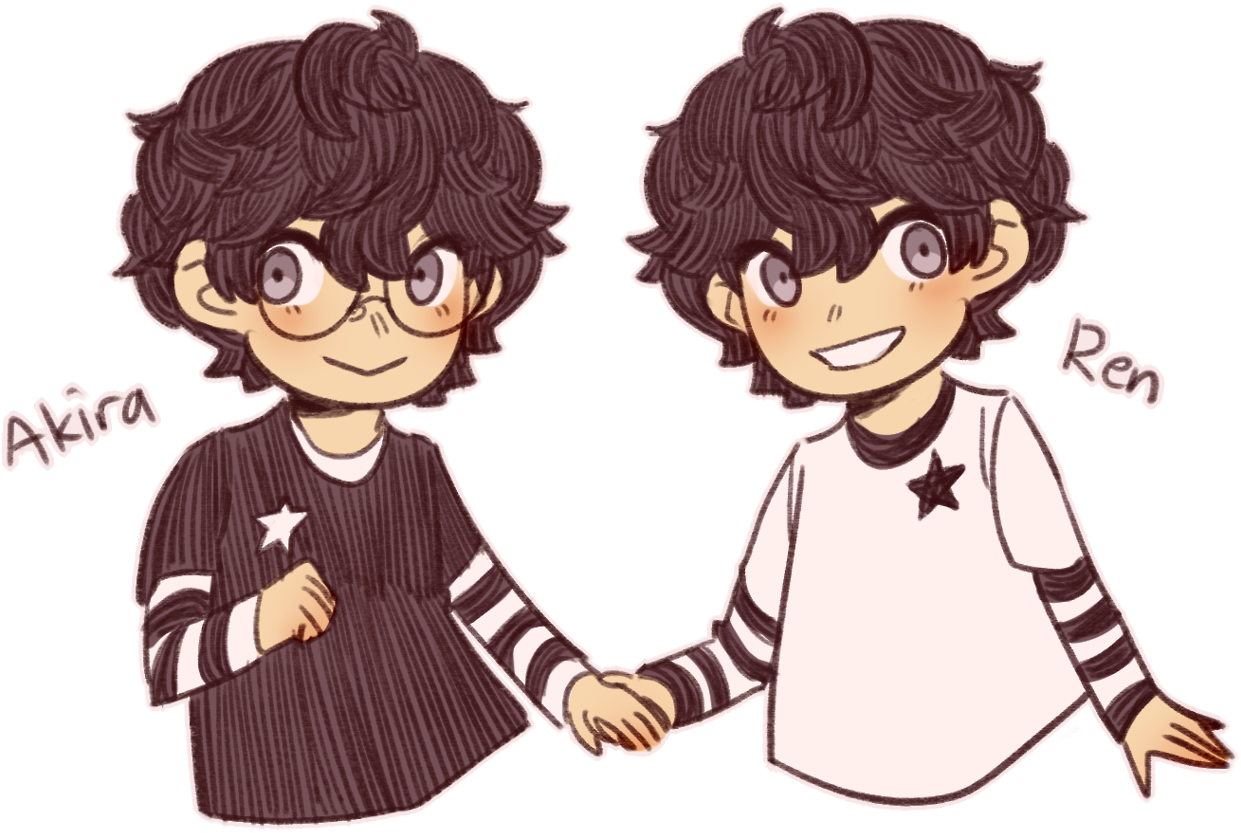 Flowerchild Twins - Persona 5 Twins Au Clipart (1280x844), Png Download