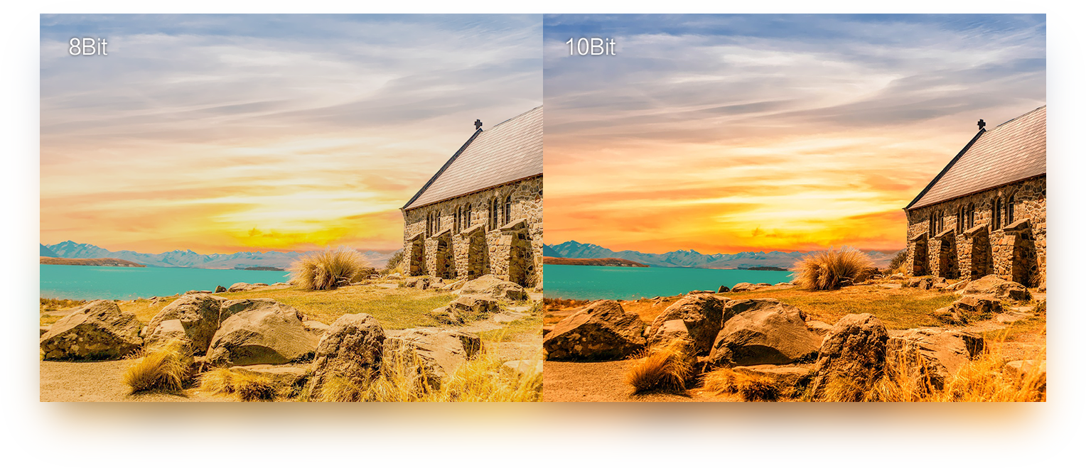 10 Bit Provides - 8 Bit Vs 10 Bit Hdr Clipart (1528x659), Png Download