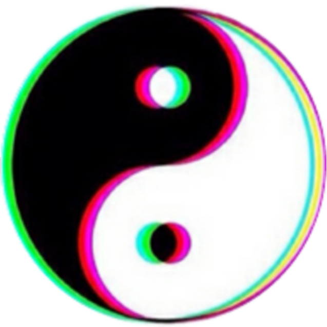 #tumblr #3d #yinyang - Yin Yang Transparent Overlay Clipart (1024x1024), Png Download