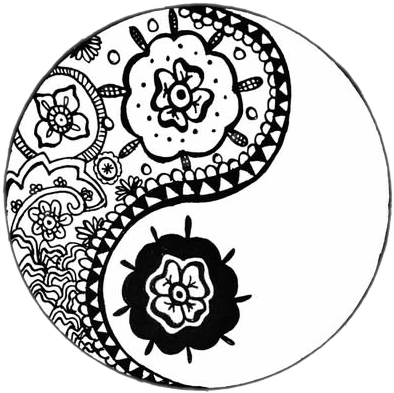 #yinyang #balance #black #and #white #tumblr #png #sticker - Circle Clipart (394x393), Png Download