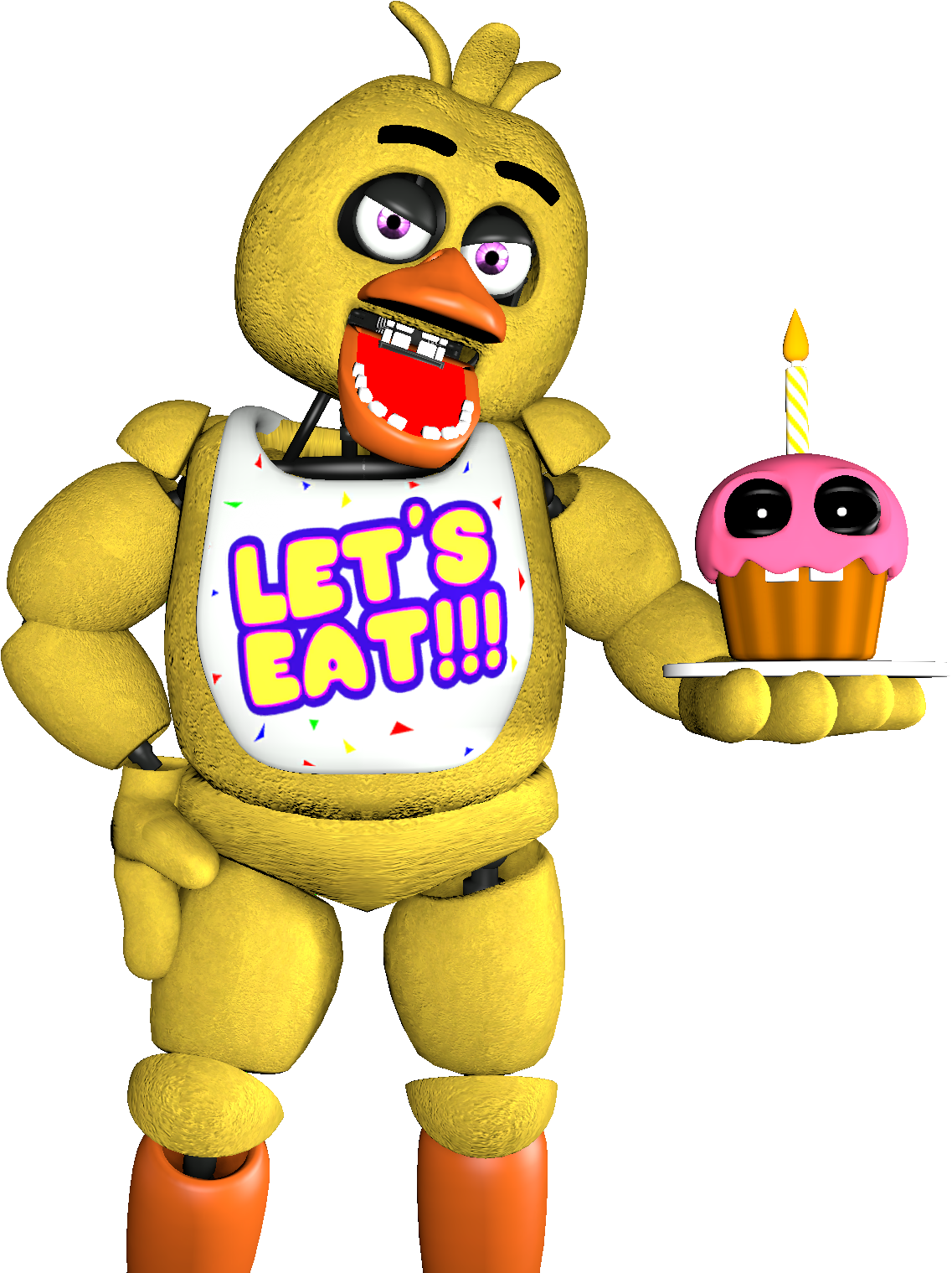 Fnaf Renders Series Album On Imgur Png Chica The Chicken - Sfm Fnaf Chica Full Body Clipart (1137x1519), Png Download