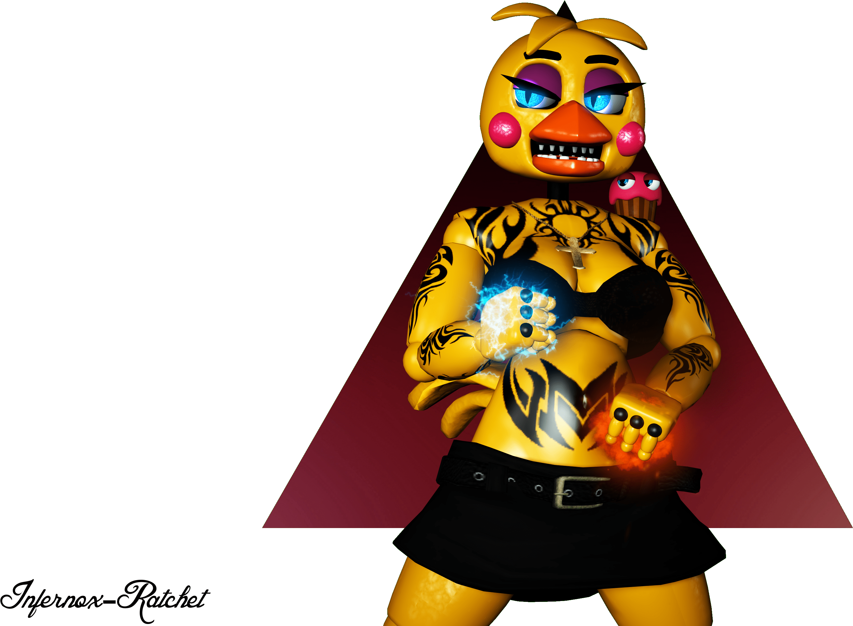 Sfm Fnaf Anime Chica , Png Download - Toy Chica Anthro Clipart (2936x2154), Png Download