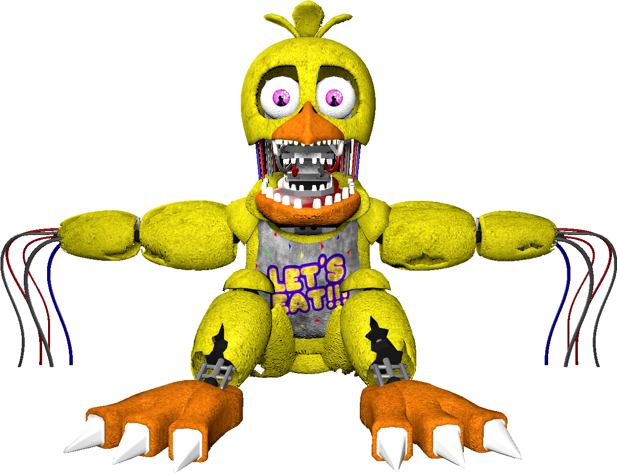 Fivenightsatfreddys - Five Nights At Freddy's 2 Animatronics Chica Clipart (1458x1024), Png Download