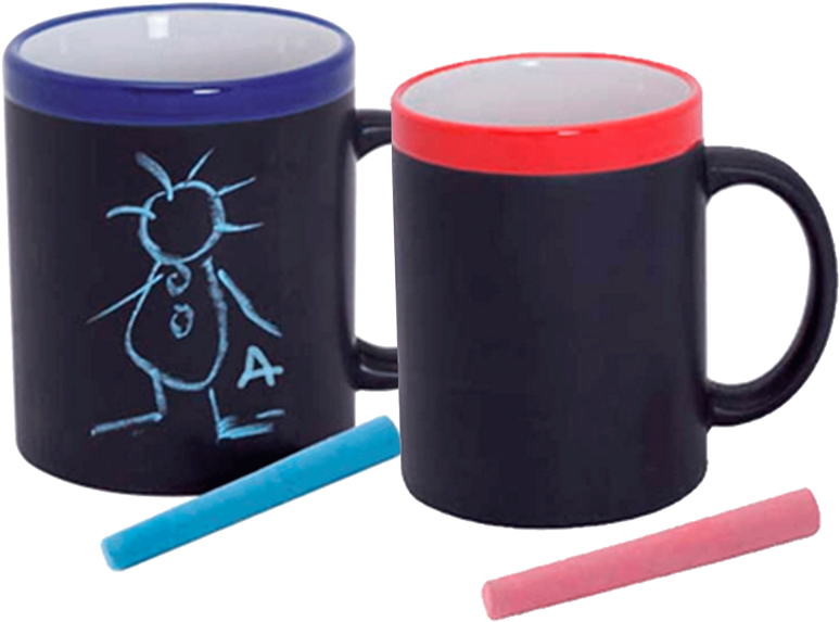 Taza Pizarra - Roja - Azul - Taza Pizarra Clipart (800x608), Png Download