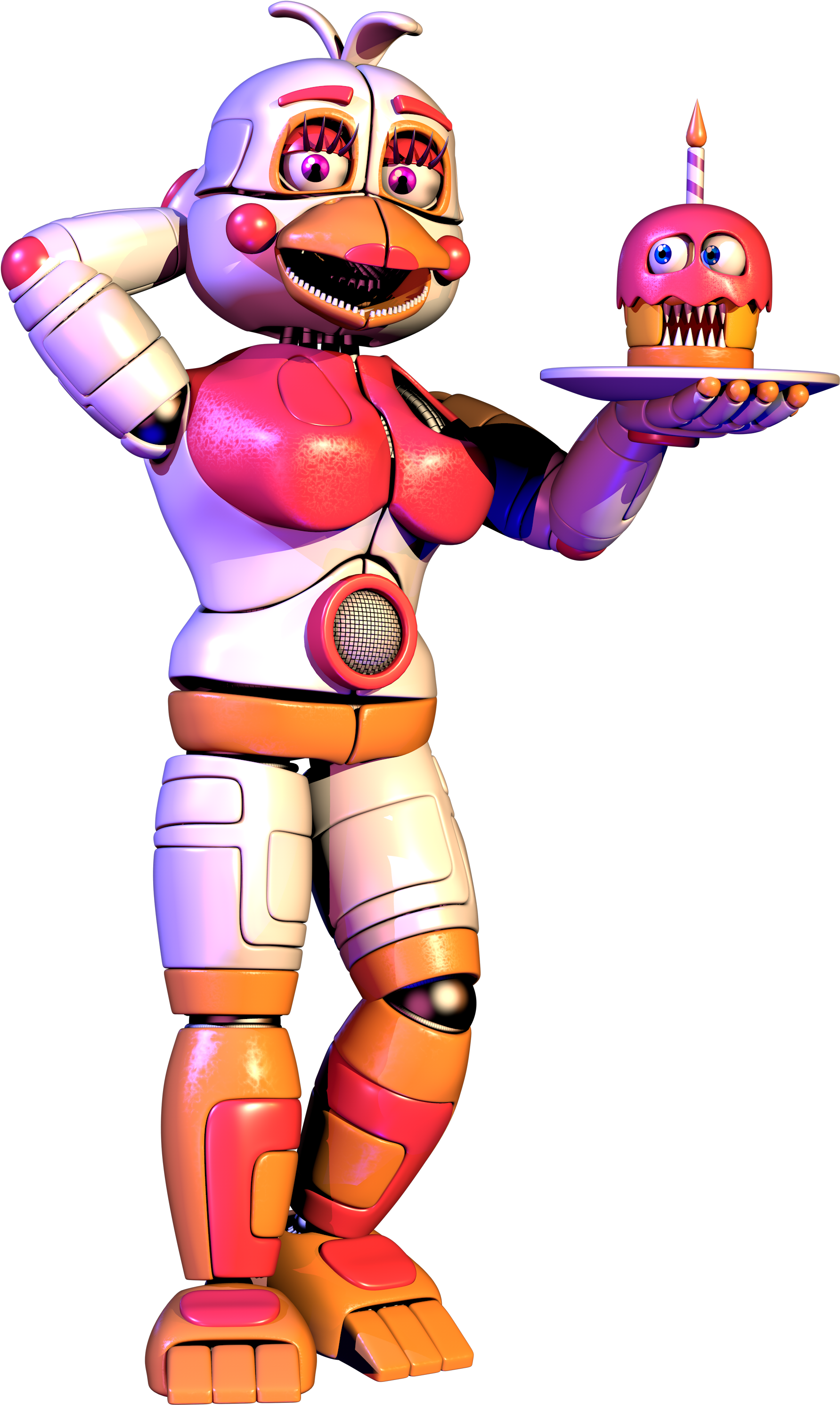 Modelfuntime Chica's Pose - Cartoon Clipart (2387x3072), Png Download