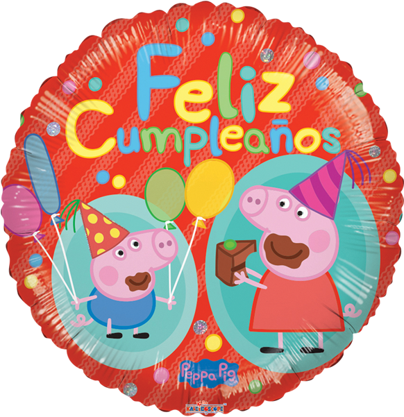 Globilandia Catalogo De Globos Felicidades Peppa Pig - Feliz Cumpleaños George Pig Clipart (600x600), Png Download