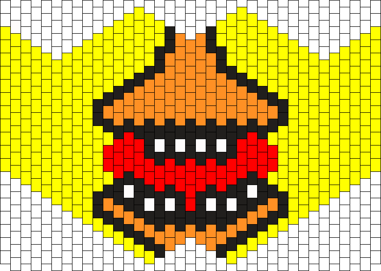 Chica From Fnaf Facemask Bead Pattern - Eye Of Sauron Pixel Art Clipart (778x555), Png Download