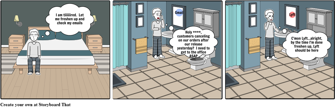 Restroom Productivity - Storyboard Clipart (1164x385), Png Download