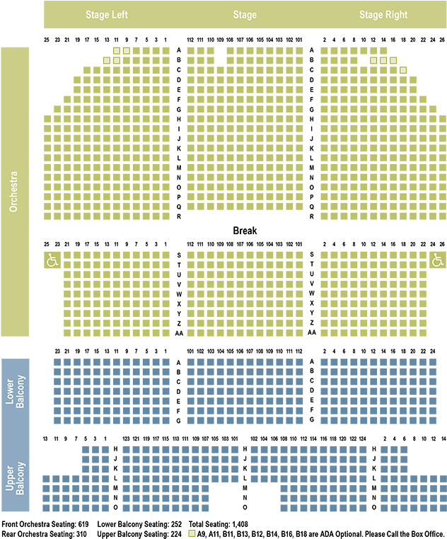 Smith Opera House Seating Chart - Smith Center Seating Chart Clipart (640x764), Png Download