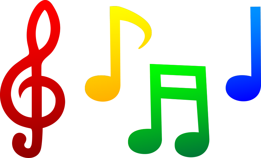 Sheet Music Clipart Symbol Clear Background - Colorful Music Notes Clipart - Png Download (864x524), Png Download