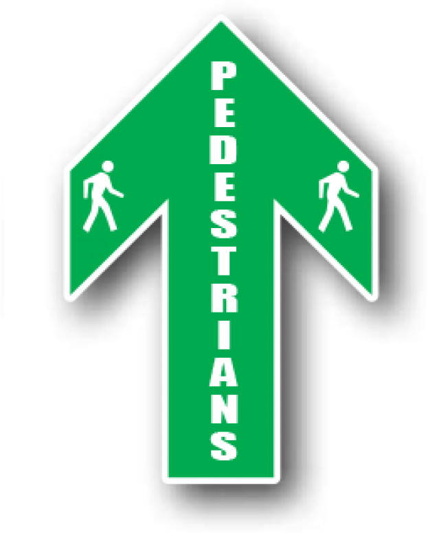 Blue Floor Directional Arrow For Pedestrians, With - Pedestrians And Forklifts Arrows Clipart (637x1000), Png Download