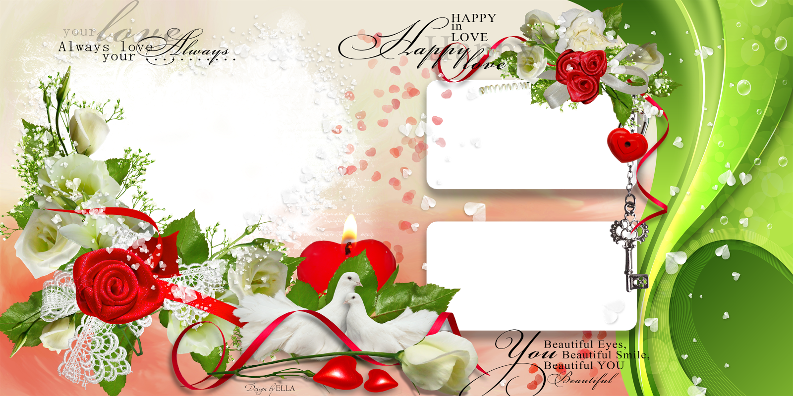 Love Frame Photoshop Png - Frame Photoshop Png Clipart (1600x800), Png Download