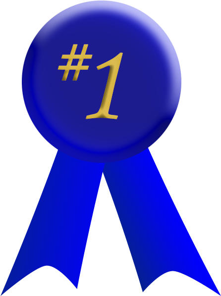 1 Blue Ribbon - First Place Blue Ribbon Clipart (500x650), Png Download