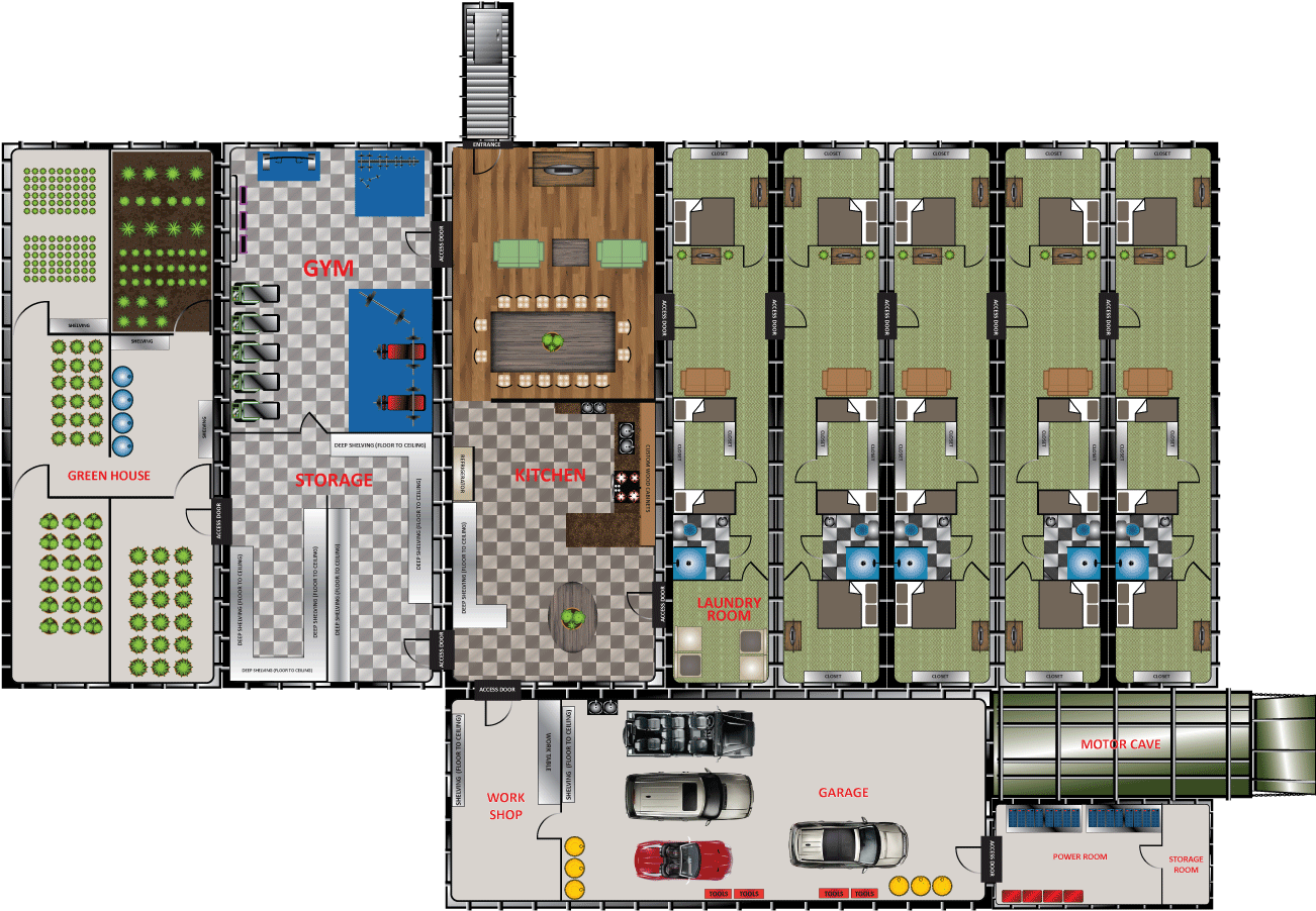 Luxury Underground Bunker - Luxury Bunker Plans Clipart (1356x942), Png Download