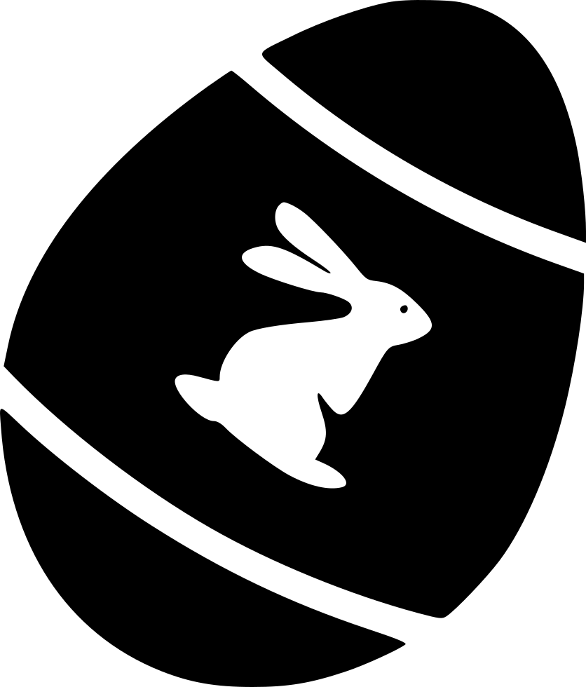 Graphic Decoration Easter Egg Hare Svg Png Icon - Black Easter Egg Transparent Clipart (836x980), Png Download