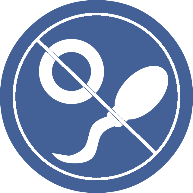 White Sperm And Egg Icons Crossed Out On Blue Circular - Phantom 4 Pro Prop Guard Clipart (640x640), Png Download
