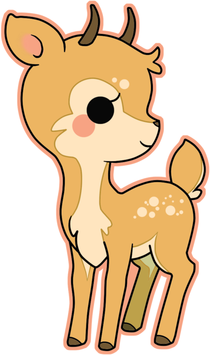 Clipart Animals Deer - Kawaii Deer - Png Download (480x750), Png Download