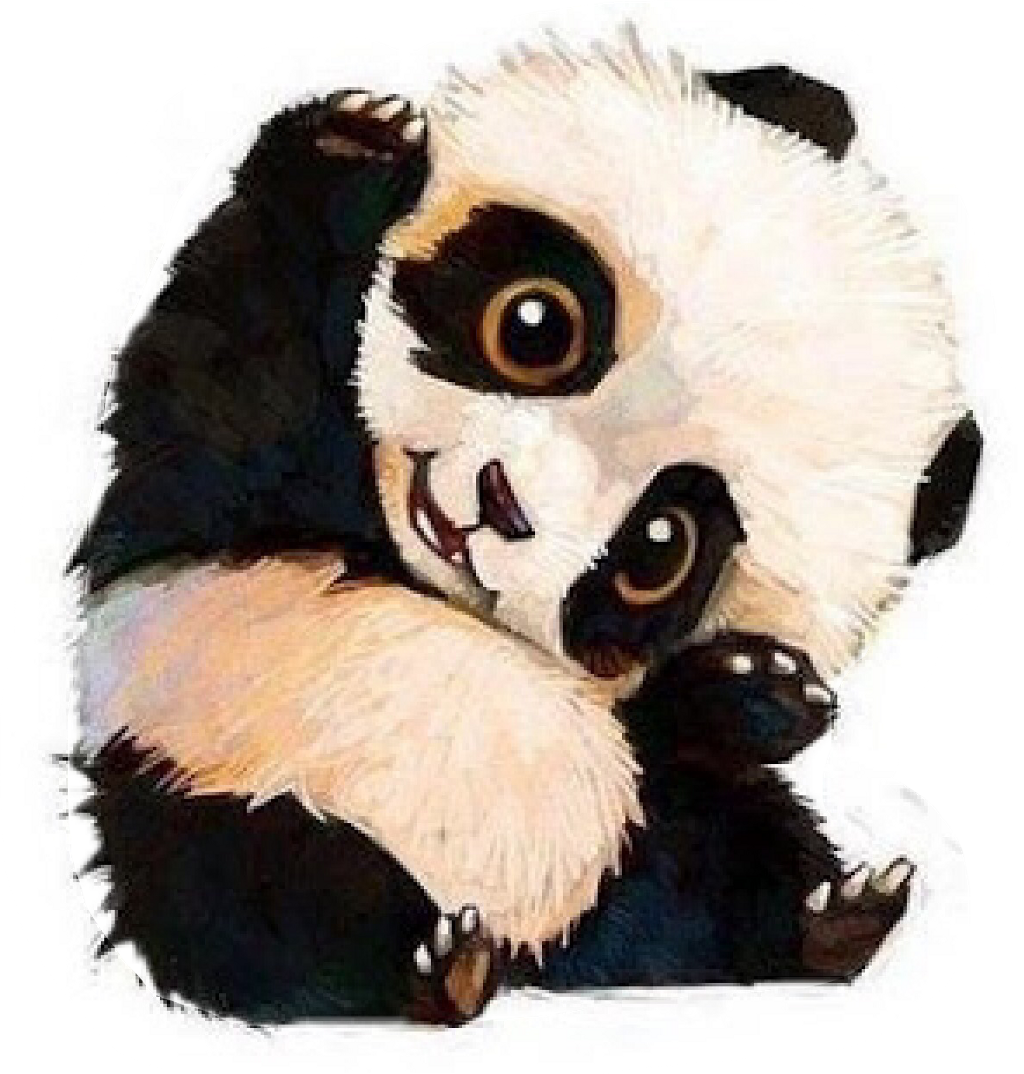 Panda Cub Chibi Kawaii 🐼freetoedit - Cute Baby Panda Drawing Clipart (1024x1074), Png Download