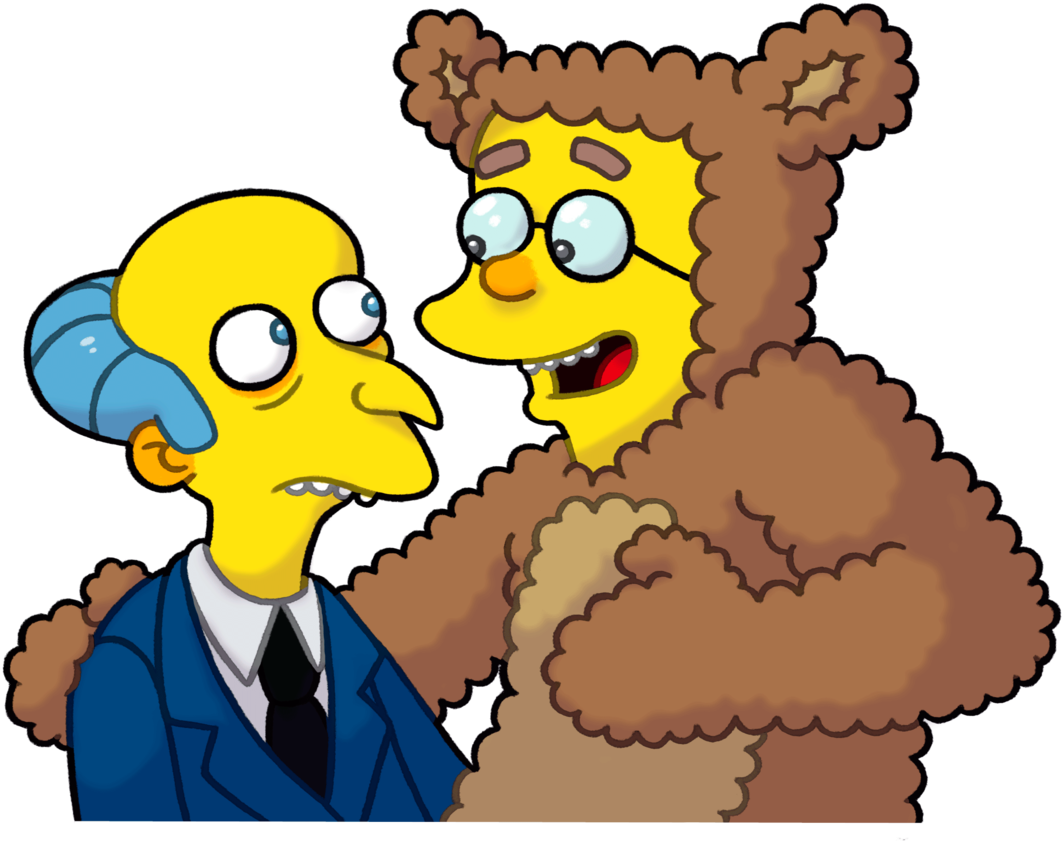 Burns And His Bobo Smithers Sticker - Cartoon Clipart (1280x1142), Png Download