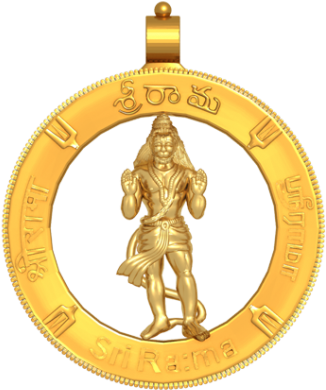 Hanuman 3d Gold Pendant - Gold Medal Clipart (600x600), Png Download