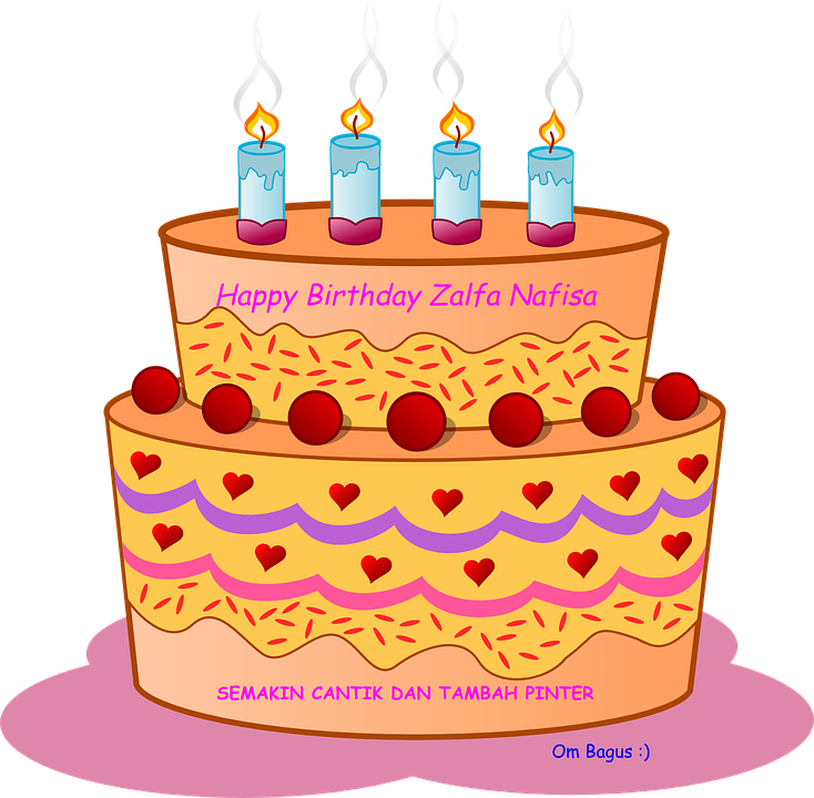 Birthday Cake Celebration Party Food Sweet Candle - Birthday Cake Clip Art - Png Download (734x720), Png Download