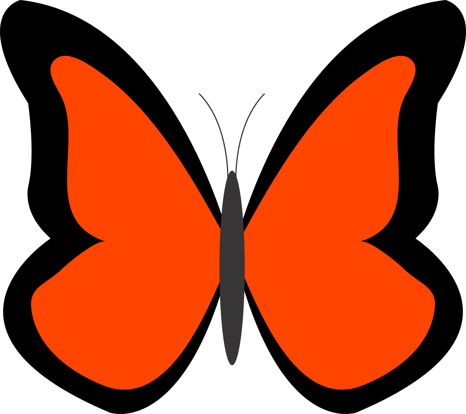 Orange Color Clipart - Blue Butterfly Clipart - Png Download (1969x1750), Png Download