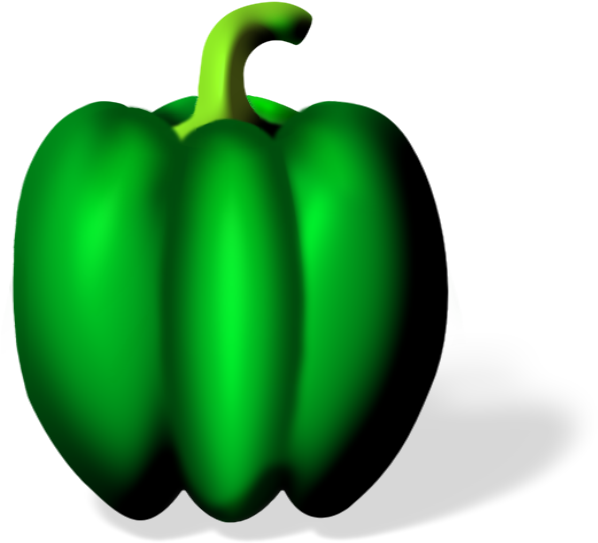 Ootf 27b - Green Bell Pepper Clipart (600x600), Png Download