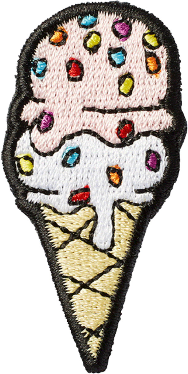 Ice Cream Patches - Ice Cream Cone Clipart (612x1218), Png Download