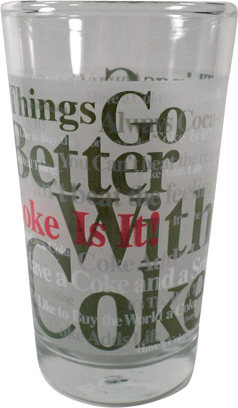 Vintage Coca-cola Glass - Pint Glass Clipart (820x820), Png Download