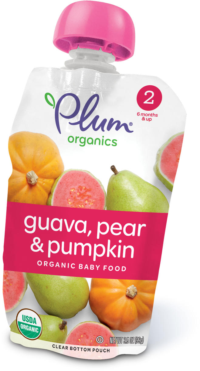 Guava, Pear & Pumpkin - 6 Month Baby Food Pouches Clipart (1200x1505), Png Download