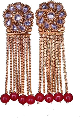 Party Wear Earrings - Bead Clipart (593x593), Png Download