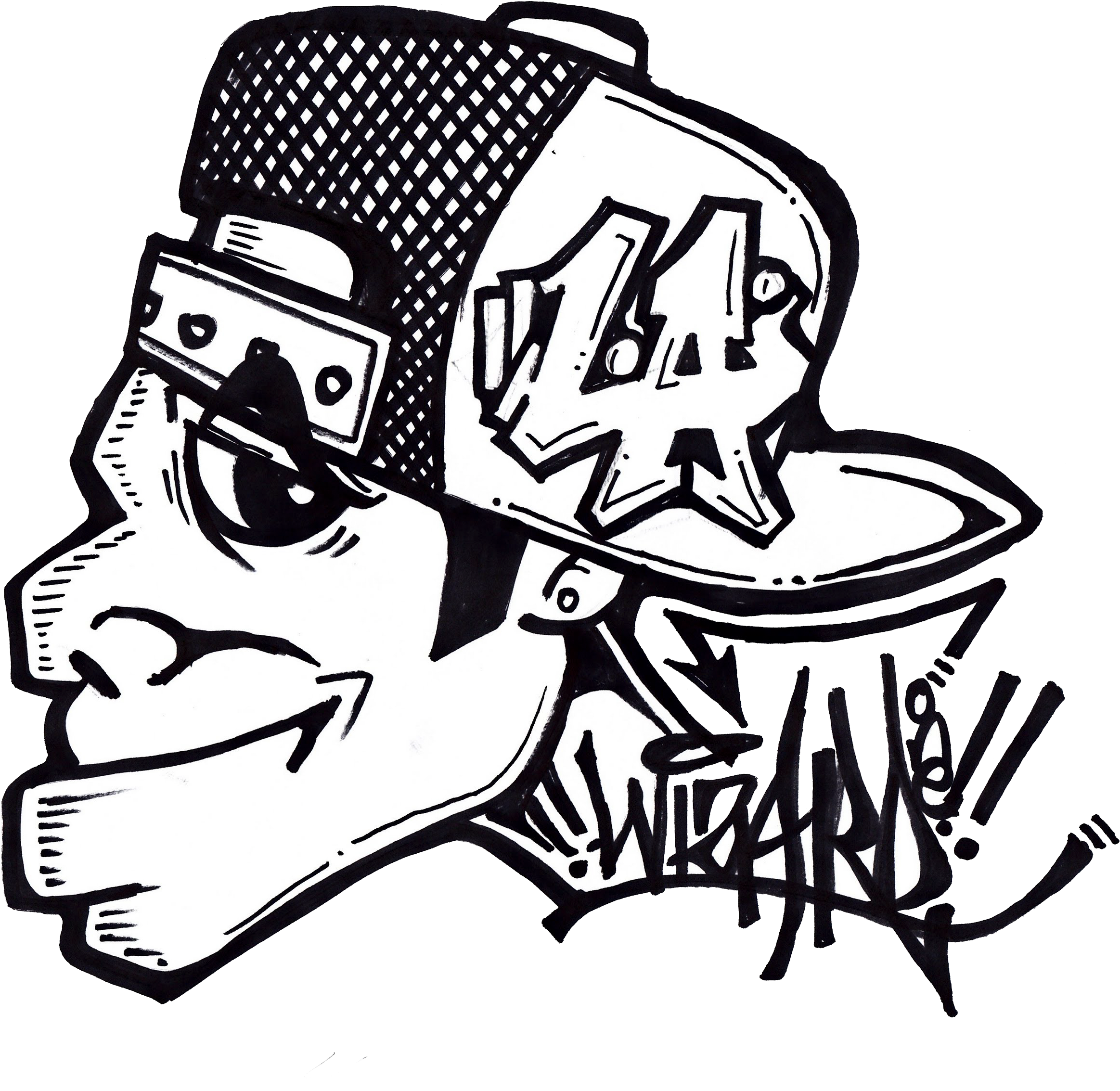 Ip Character - Cool Drawings Ideas Graffiti Clipart (2509x2508), Png Download