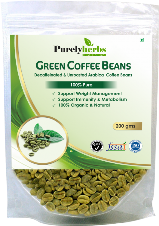 Green Coffee Beans Decaffeinated Unroasted Arabica - Green Coffee Tea Clipart (750x750), Png Download