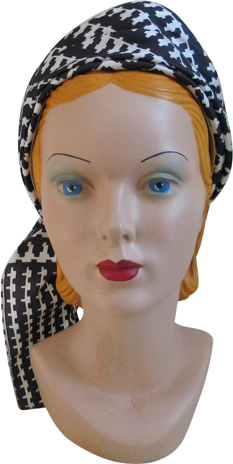 Sweet Little Turban From The Late 1960s Early 1970s - Mannequin Clipart (921x921), Png Download