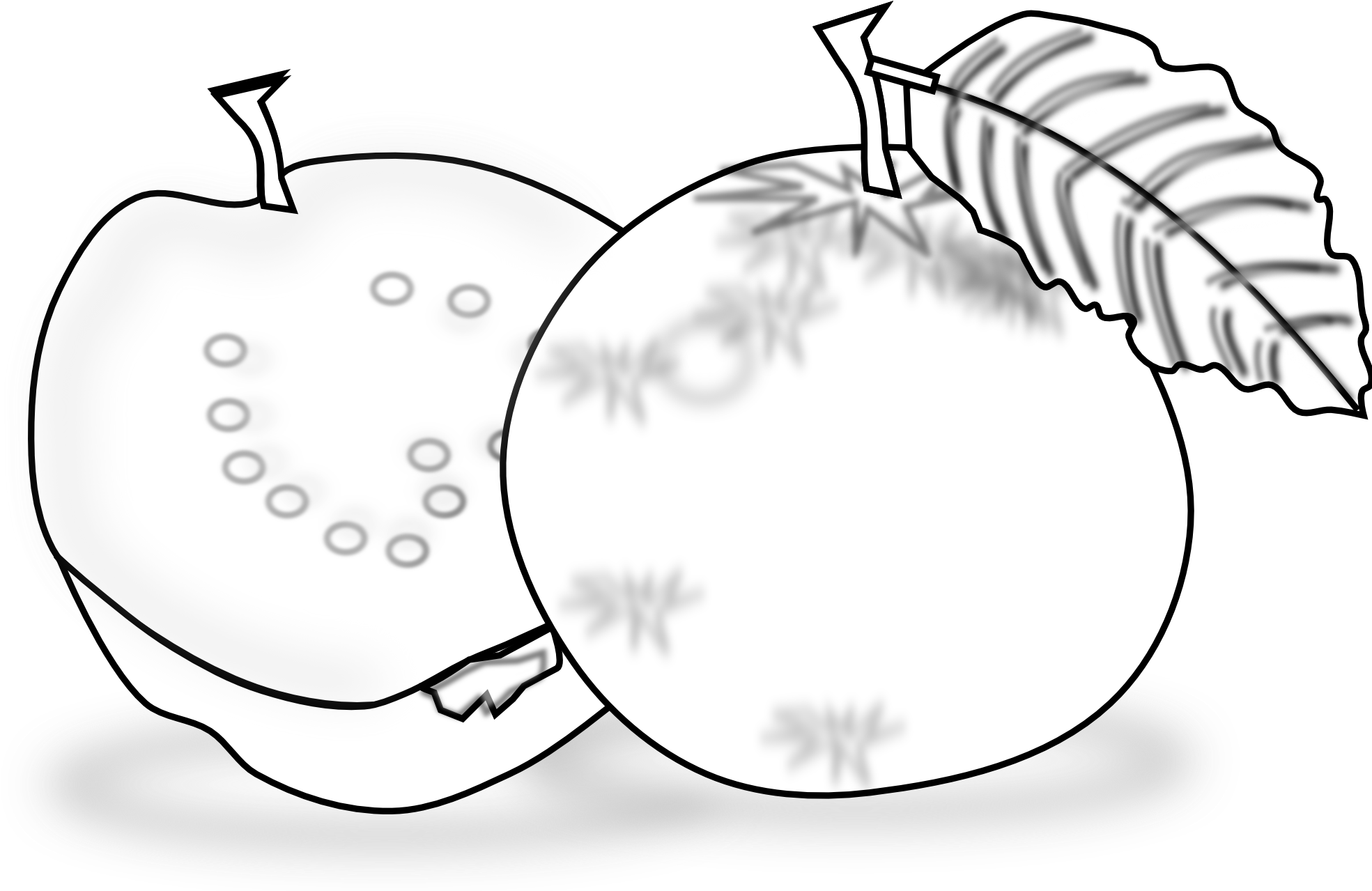 Food Guava Guava Black White - Black And White Guava Clipart (1969x1712), Png Download