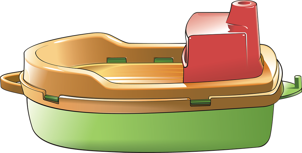 Boat Cargo Vehicle Green Yellow Red Toy Drawing - Boat Clipart (960x486), Png Download