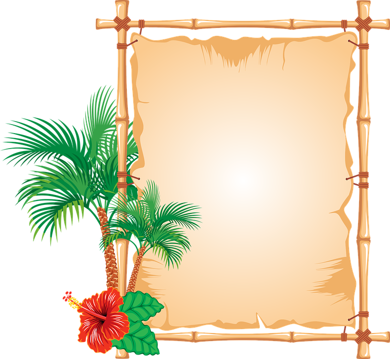 Bamboo, Border, Caribbean, Flower, Frame, Hawaii - Bamboo Frames And Borders Clipart (781x720), Png Download