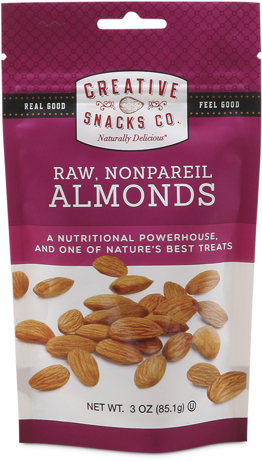 Raw, Nonpareil Almonds - Almond Nuts Snack Clipart (800x900), Png Download