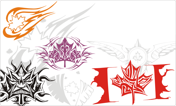 Canadian Maple Leaf Flames And Tattoos - Canadian Flag Tattoo Flame Clipart (750x451), Png Download