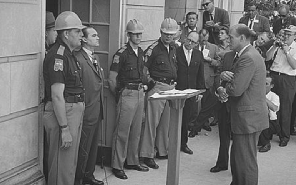 18 Legacy Escort - George Wallace Blocking School Door Clipart (1210x757), Png Download