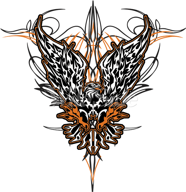 Tribal Eagle Pinstriping - Illustration Clipart (675x675), Png Download