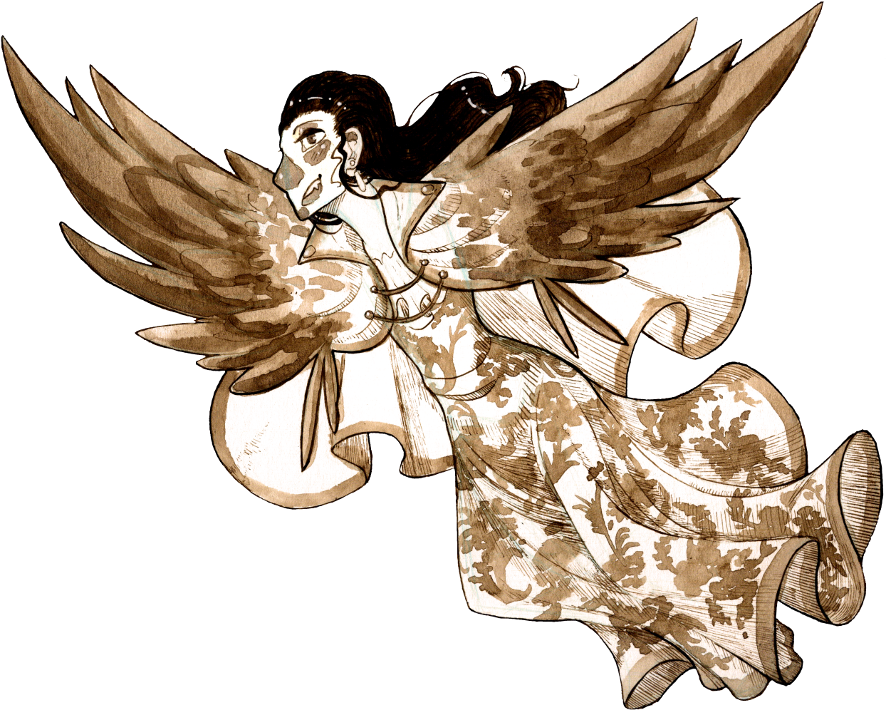 Flying Flowers - Fairy Clipart (1288x1012), Png Download