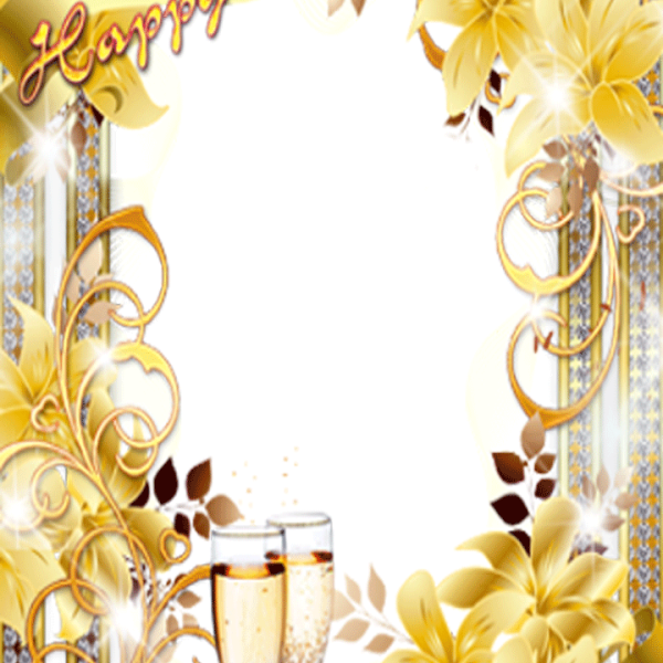 1 - Yellow Wedding Photo Frame Clipart (600x600), Png Download