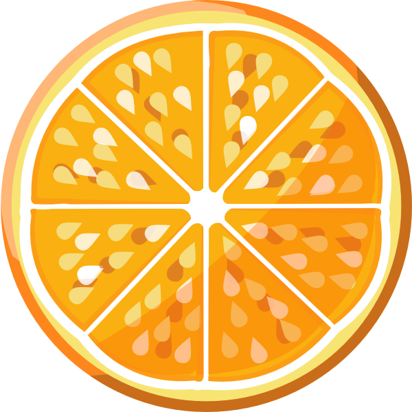 This Free Clip Arts Design Of Orange Slice Png - Flat Design Orange Fresh Transparent Png (600x600), Png Download