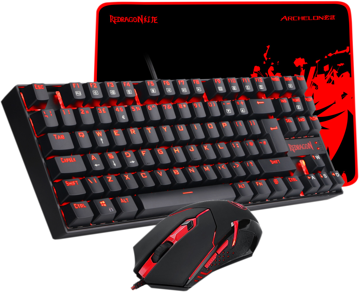 Redragon Gaming Keyboard And Mouse Plus Mouse Pad Combo - Redragon Gaming Keyboard And Mouse Clipart (1500x1500), Png Download